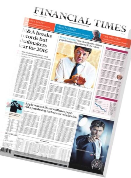 Financial Times Europe – (12 – 22 – 2015) Cover