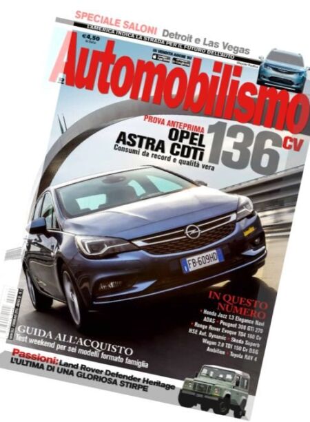 Automobilismo – Febbraio 2016 Cover