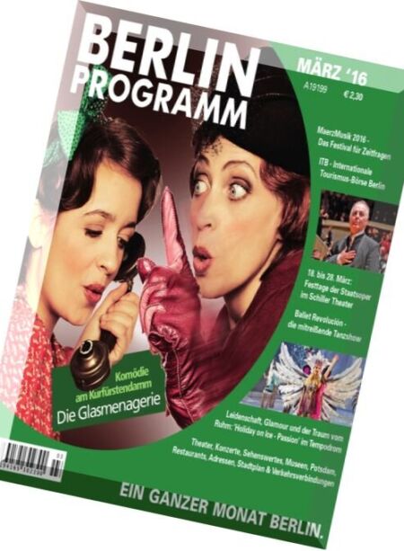 Berlin Programm – Marz 2016 Cover