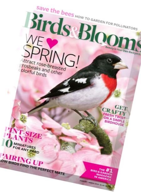 Birds & Blooms – February-March 2016 Cover