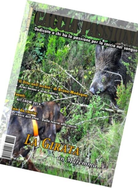 Caccia Passione – Gennaio 2016 Cover