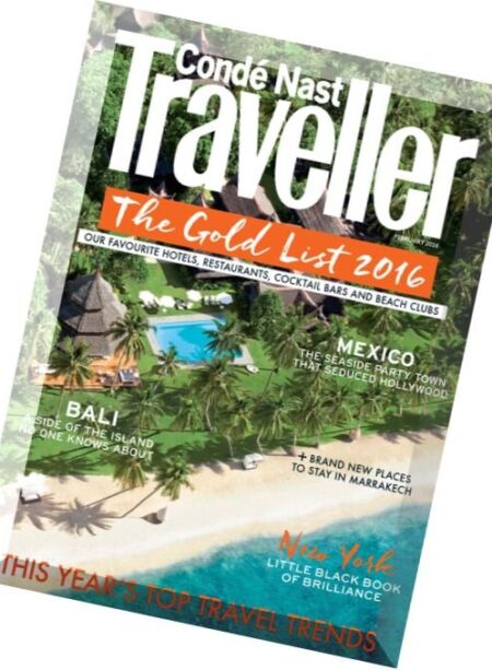 Conde Nast Traveller UK – February 2016 Cover
