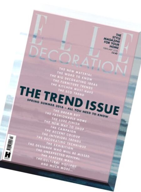 Elle Decoration UK – February 2016 Cover