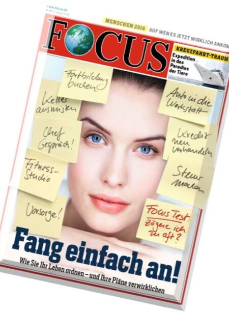 Focus Nachrichtenmagazin – N 01, 02 Januar 2016 Cover