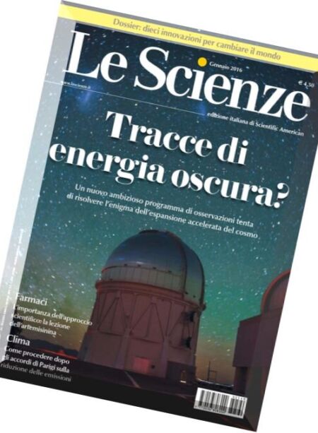 Le Scienze – Gennaio 2016 Cover