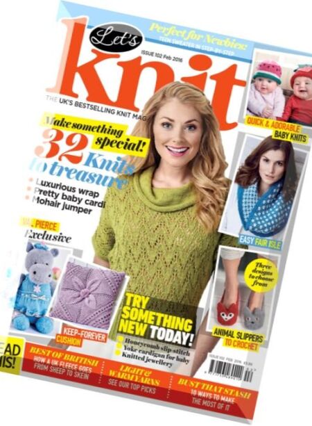 Let’s Knit – February 2016 Cover