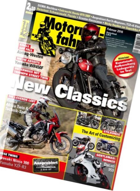 Motorradfahrer Magazin – Februar 2016 Cover