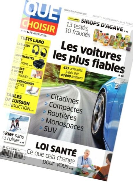 Que Choisir – Fevrier 2016 Cover