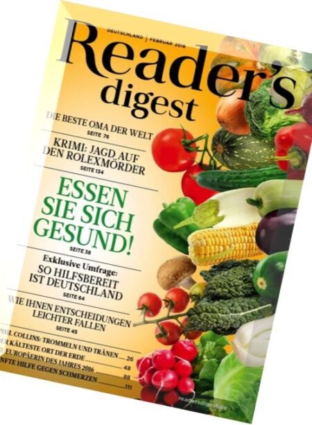 Readers Digest Germany – Februar 2016 Cover