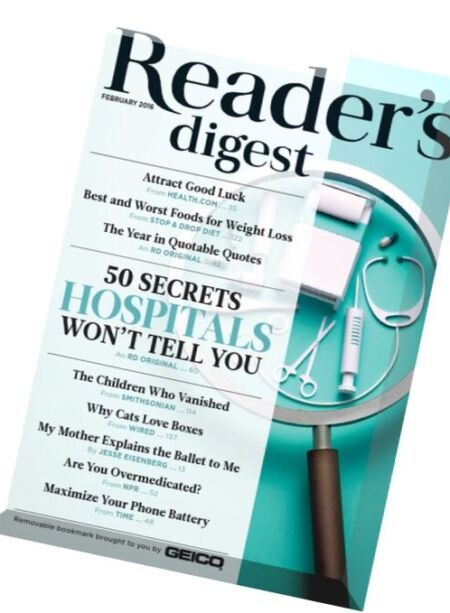 Reader’s Digest USA – February 2016 Cover