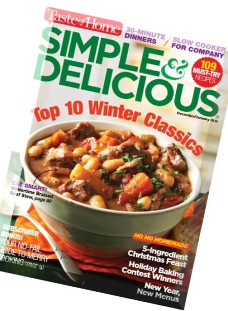 Simple & Delicious – December 2015 – January 2016 Cover