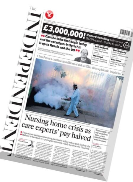 The Independent – 29 January 2016 Cover
