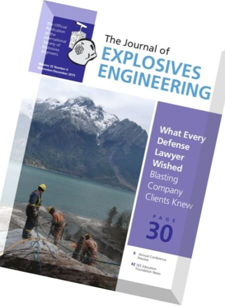 The Journal of Explosives Engineering – November-December 2015 Cover