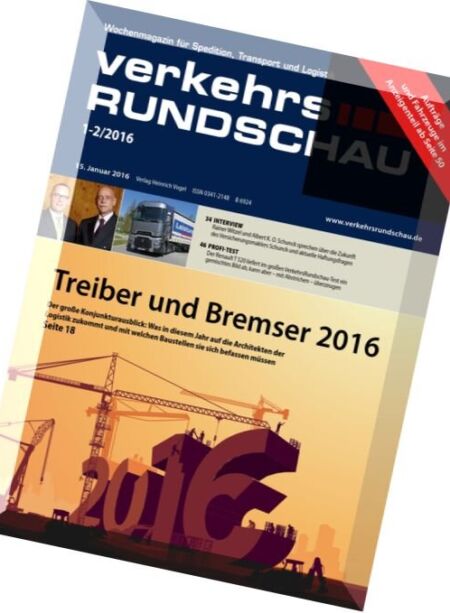 Verkehrs Rundschau – Nr.1-2, 2016 Cover