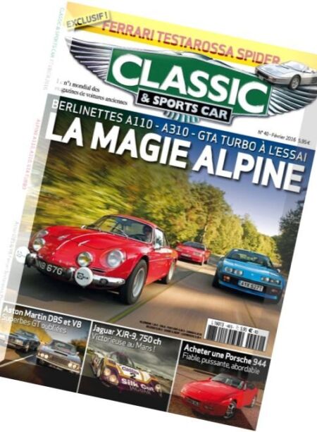 Classic & Sports Car France – Fevrier 2016 Cover