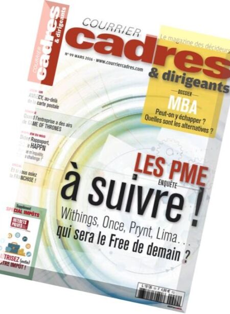 Courrier Cadres & Dirigeants – Mars 2016 Cover