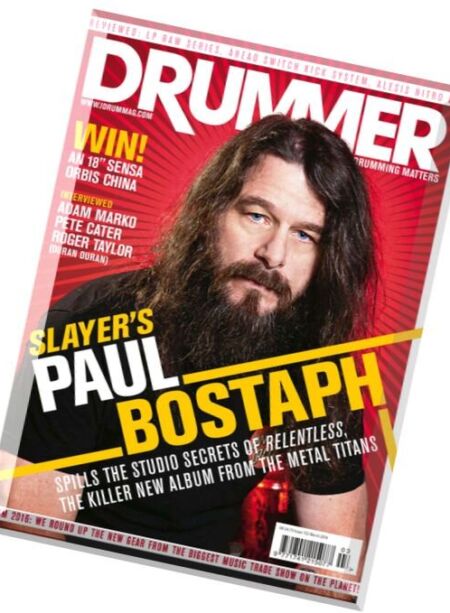Drummer – March 2016 Cover