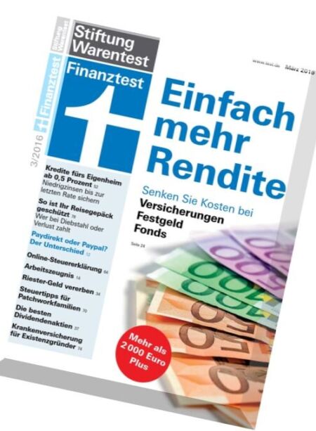 Finanztest Marz – 03, 2016 Cover
