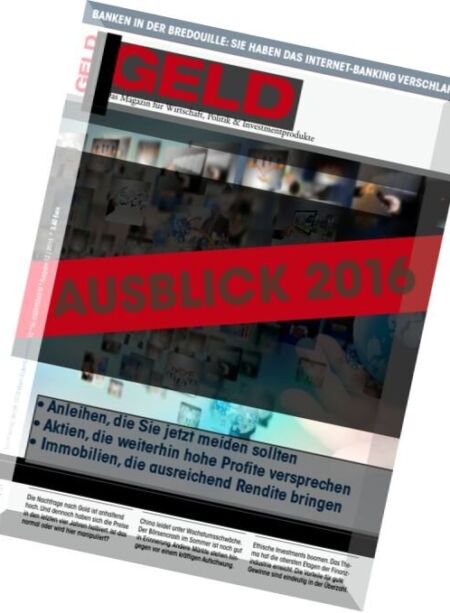 Geld Magazin – Dezember 2015 Cover
