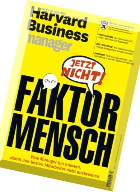 Harvard Business Manager – Marz 2016 Cover