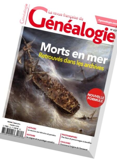 La Revue Francaise de Genealogie – N 222, Fevrier-Mars 2016 Cover