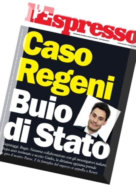 l’Espresso – 10 Marzo 2016 Cover