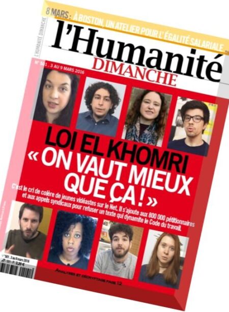 L’Humanite Dimanche – 3 au 9 Mars 2016 Cover