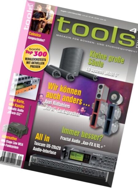 Tools 4 Music – Februar-Marz 2016 Cover