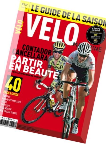 Velo Magazine – Fevrier 2016 Cover