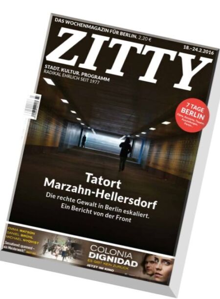 Zitty – 18 Februar 2016 Cover