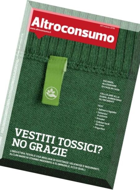 AltroConsumo – Marzo 2016 Cover