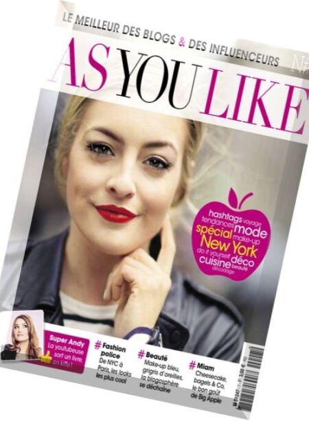 As You Like – Avril 2016 Cover