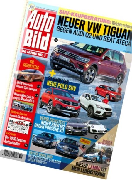 Auto Bild Magazin – N 10, 11 Marz 2016 Cover