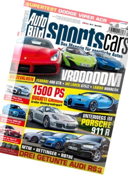 Auto Bild Sportscars – April 2016 Cover