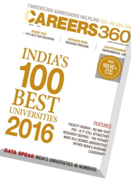 Careers 360 – March 2016 Cover