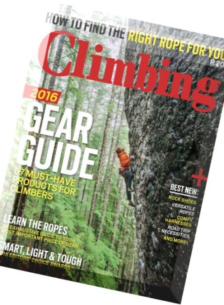 Climbing – April Gear Guide 2016 Cover