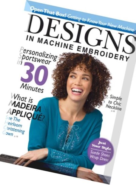 Designs in Machine Embroidery – March-April 2016 Cover