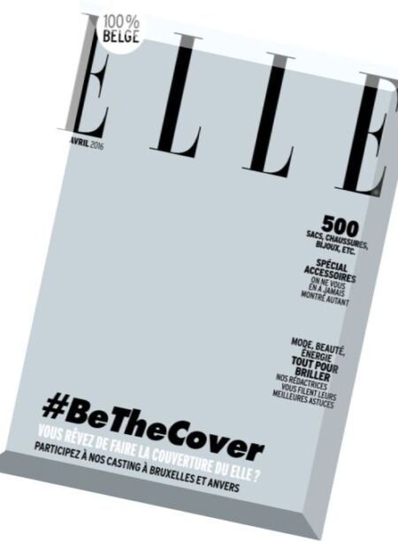 ELLE Belgique – Avril 2016 Cover