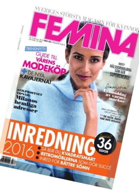 Femina Sweden – Februari 2016 Cover