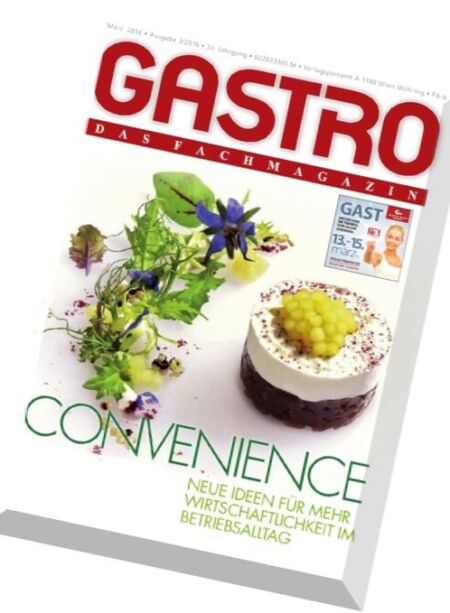 GASTRO das Fachmagazin – Marz 2016 Cover