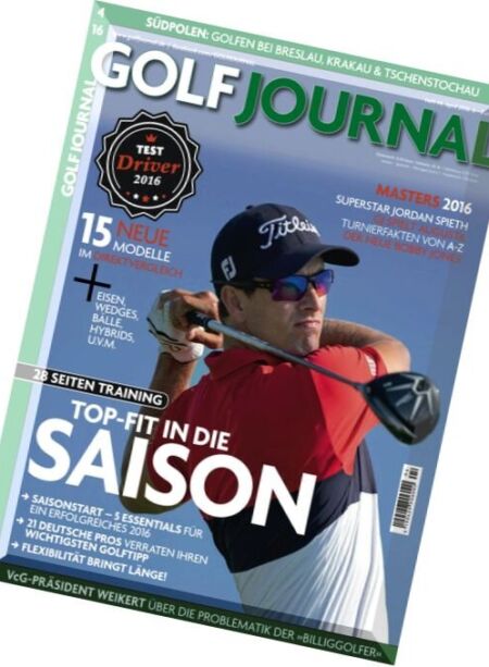 Golf Journal – April 2016 Cover