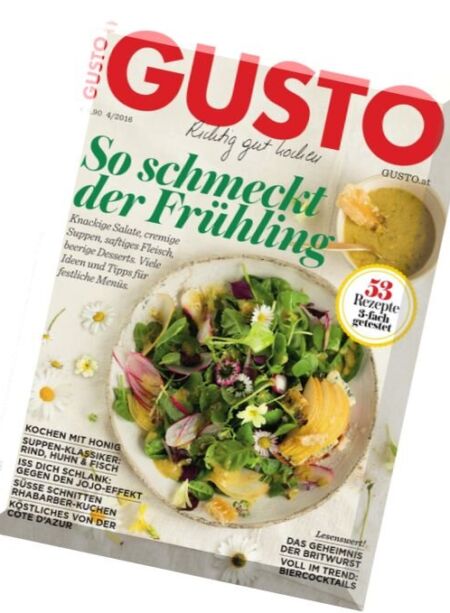 Gusto – April 2016 Cover