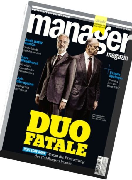 Manager Magazin – April 2016 Cover
