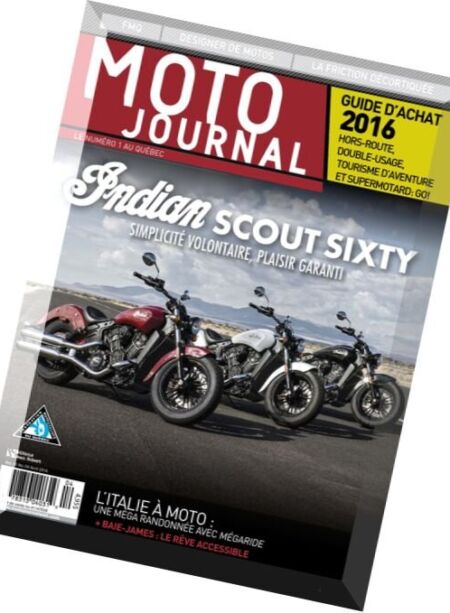 Moto Journal Quebec – Avril 2016 Cover