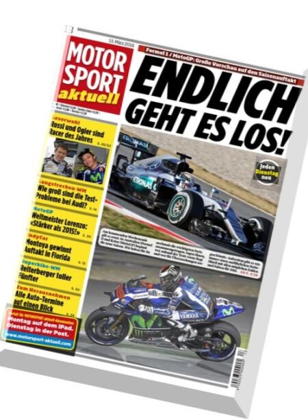 Motorsport Aktuell – N 13, 15 Marz 2016 Cover