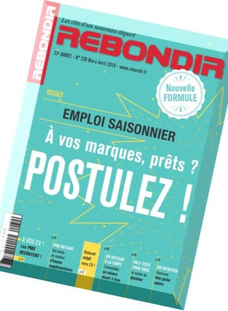 Rebondir – Mars-Avril 2016 Cover