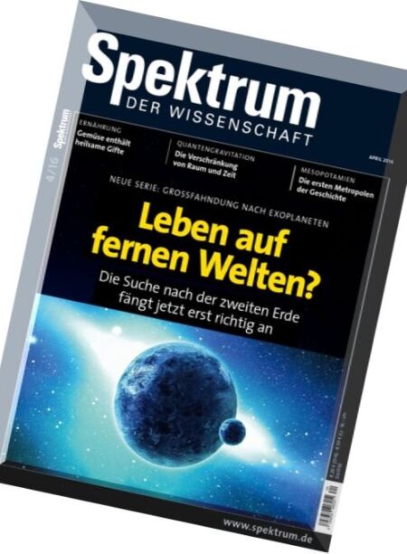 Spektrum der Wissenschaft – April 2016 Cover