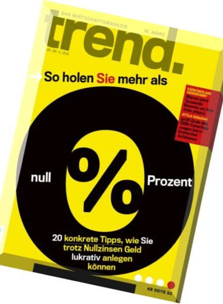 Trend. Nr.11, 2016 Cover