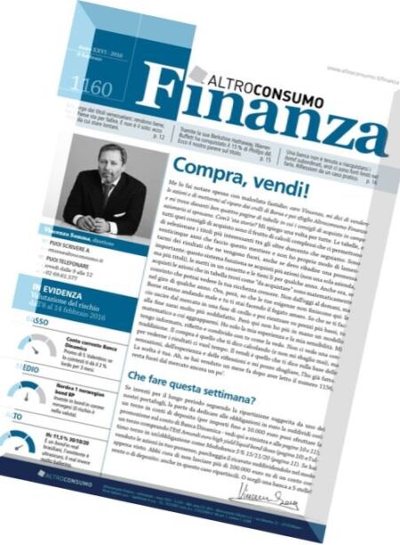 Altroconsumo Finanza – 9 Febbraio 2016 + Supplemento Tecnico Cover