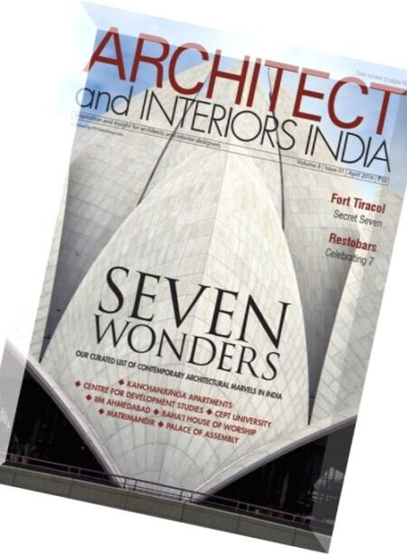 Architect and Interiors India – April 2016 Cover